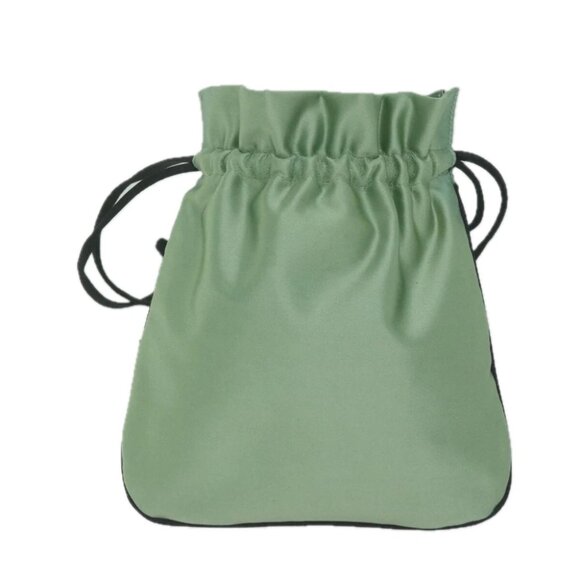 PRADA Drawstring Pouch Pouch Satin Green Auth 65661V - Picture 3 of 15